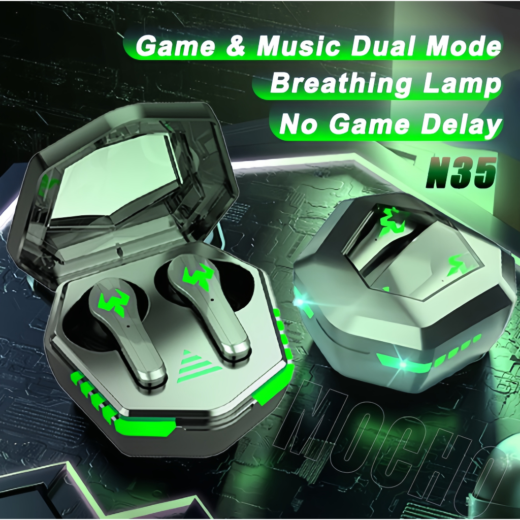 MOCHO N35 TWS 5.2 Bluetooth Earphone Gaming Latensi Rendah Headset Gaming Headset Bluetooth Gaming H