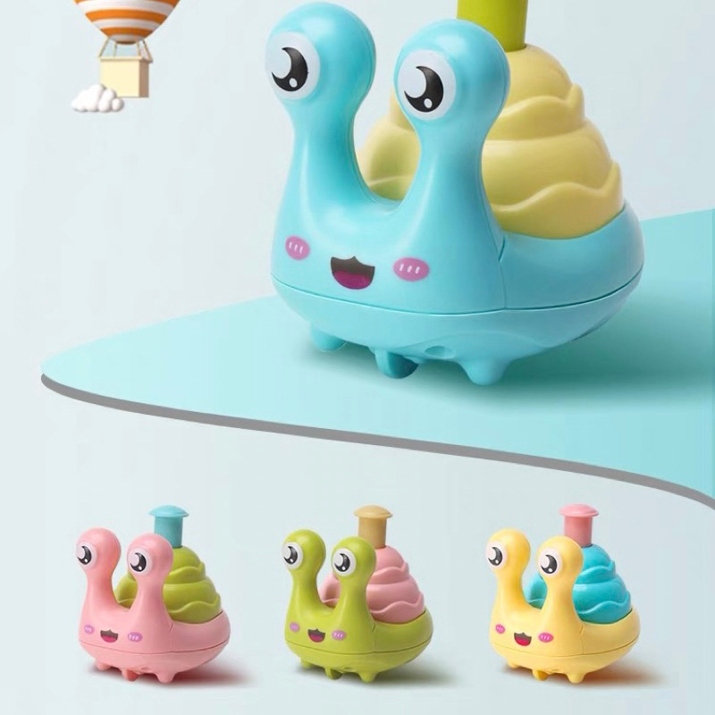 HAPPY Snail TOYS Mainan Siput Tarik Goyang - Mainan Edukasi anak Siput ditekan jalan happy Snail - Mainan Siput Berjalan - Toys Fidget Happy Snail Siput Berjalan