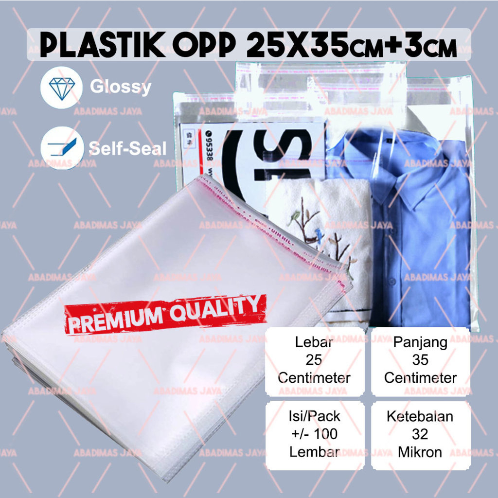 Plastik OPP Seal lem - OPP lem - OPP 25x35 - Plastik 32 mikron