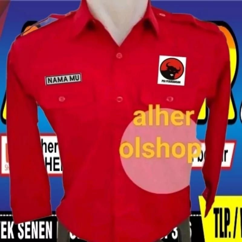 kemeja PDI ganjar baju PDI seragam PDI Pdh PDI Pdl PDI kemeja partai PDi baju partai PDi seragam par