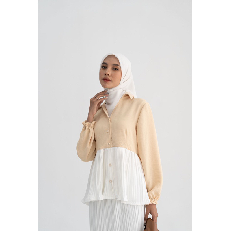 IWEARGRACIE - ALISA TOP PLEATS  LONG SLEEVE / KEMEJA LENGAN PANJANG / BLOUSE LENGAN PANJANG / KEMEJA HIJAB