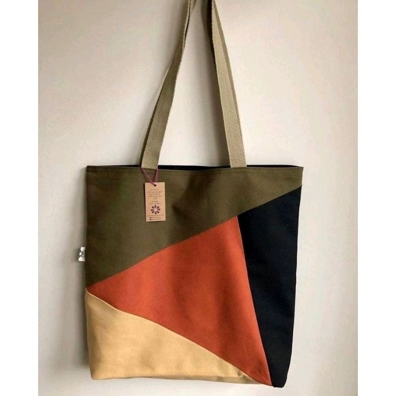 Totebag Kanvas Premium Abstrak - Totebag Ala Korea - Tas Kuliah