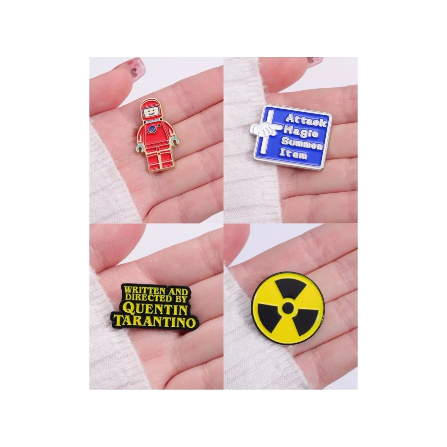 pin lego astronot enamel tarantino logo bahaya nuklir magic