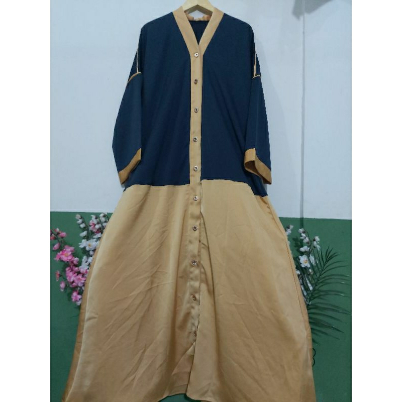 abaya navy premium butik oversize jumbo