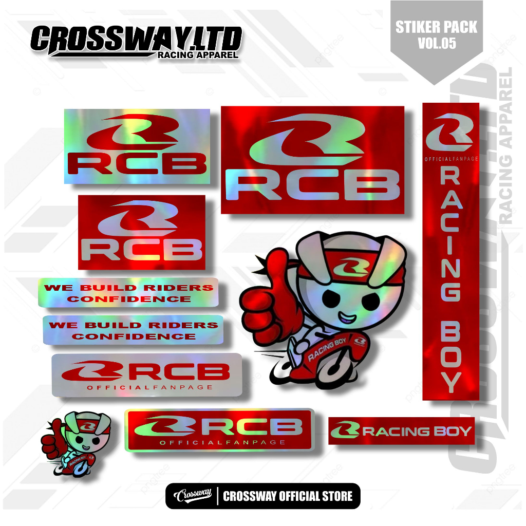 STIKER PACK RACING BOY PRINTCUT, STICKER MOTOR RACING ISI 11 PCS