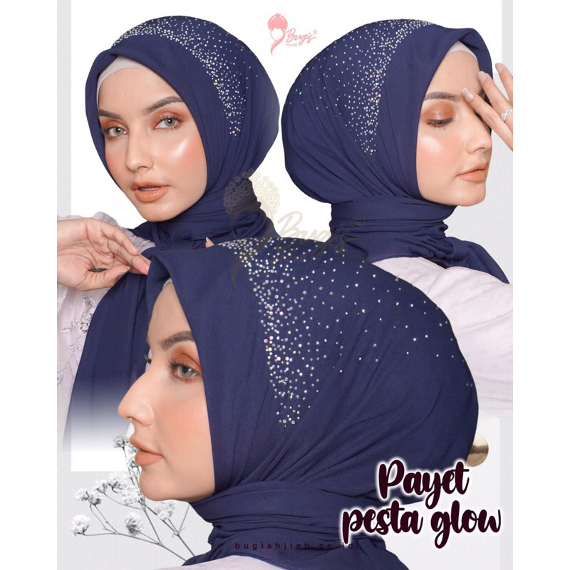 JILBAB PESTA SEGI EMPAT PAYET CENDANA BRAND BUGIS HIJAB