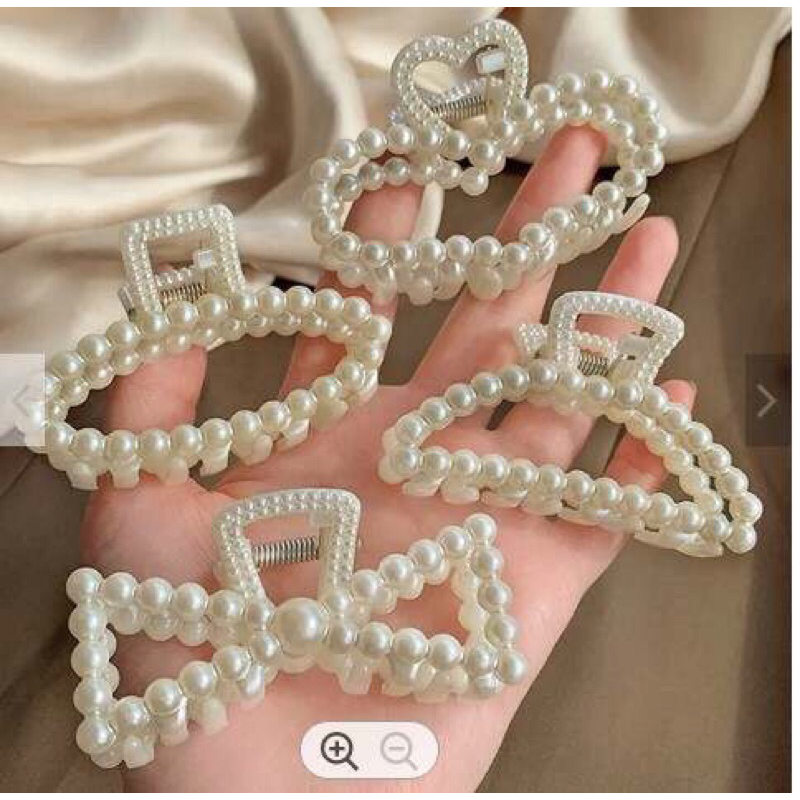 Jedai Rambut Mutiara Ala Korea Mutiara Impor 8 Cm Premium Pearl Claw Clip Jepit Rambut Korea Mutiara
