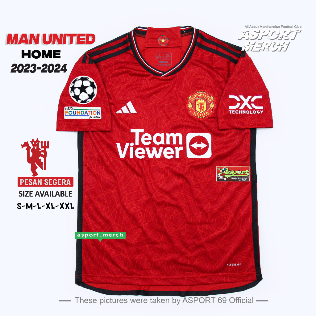 JERSEY BOLA MU MAN UNITED HOME TERBARU 2023 2024 JERSEY MU HOME 23 24 IMPORT