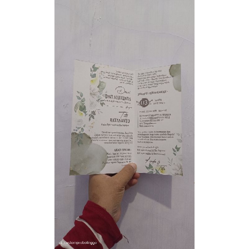 UNDANGAN PERNIKAHAN MINIMAL ORDER 50 PCS