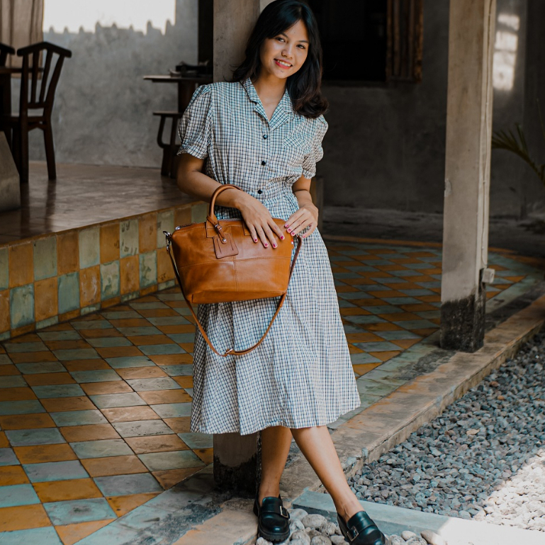 Leather Satchel Bag I Tas Jinjing & Selempang Kulit Wanita BUCINI Biyanti SS