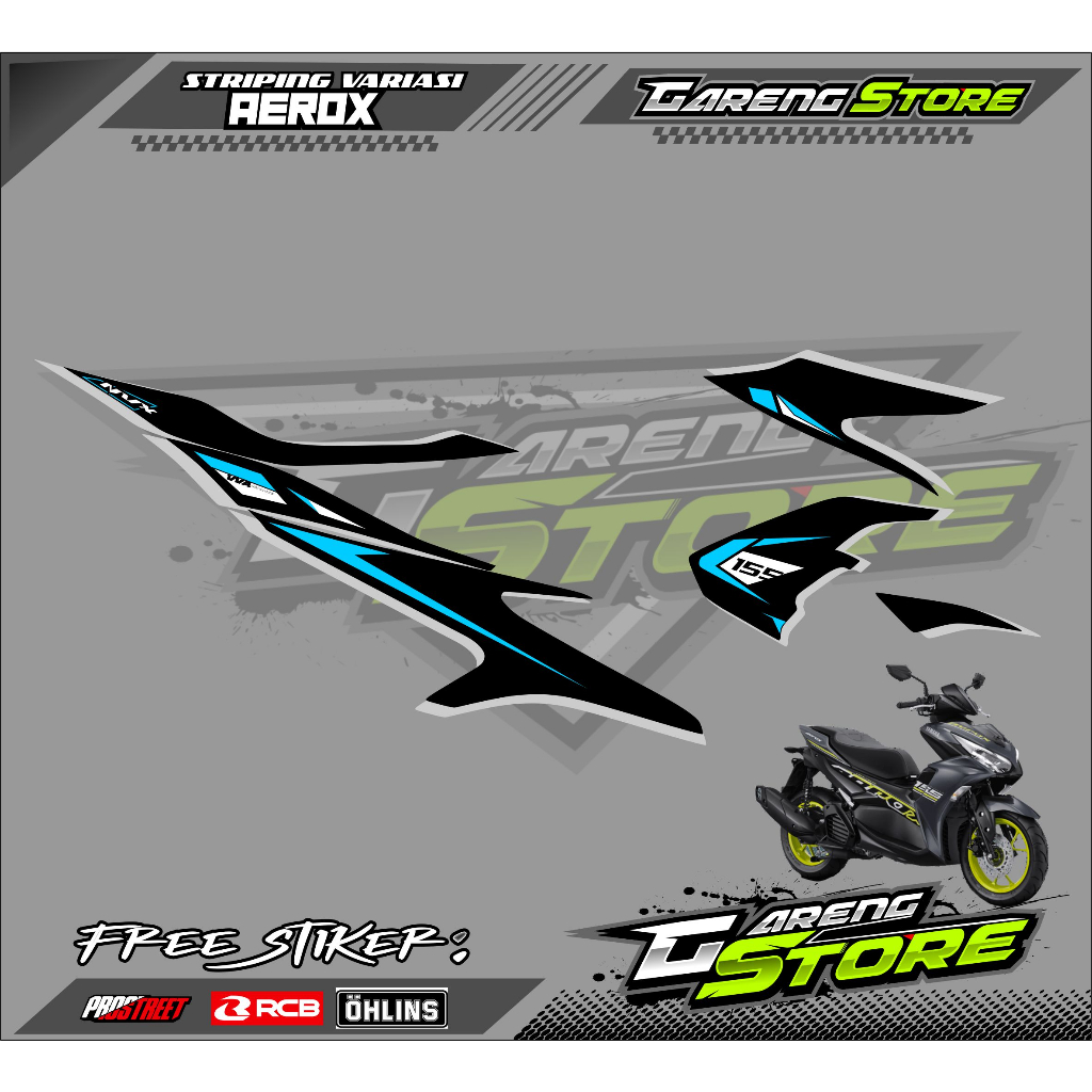 STRIPING VARIASI LIST MOTOR AEROX / STICKER VARIASI YAMAHA AEROX