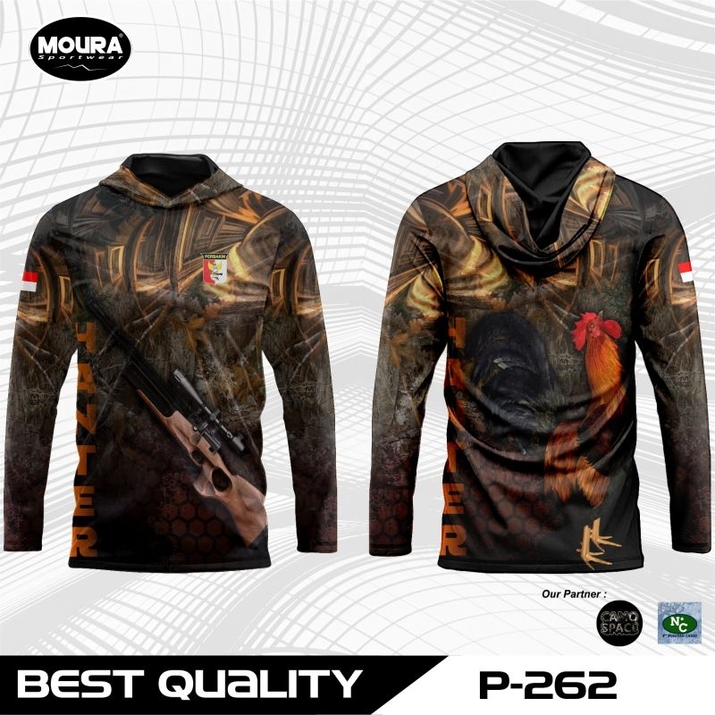 MOURA | Baju Pemburu Ayam Hutan Hunter | Custom Nama Logo | Gratis Buff | Dryfit Premium