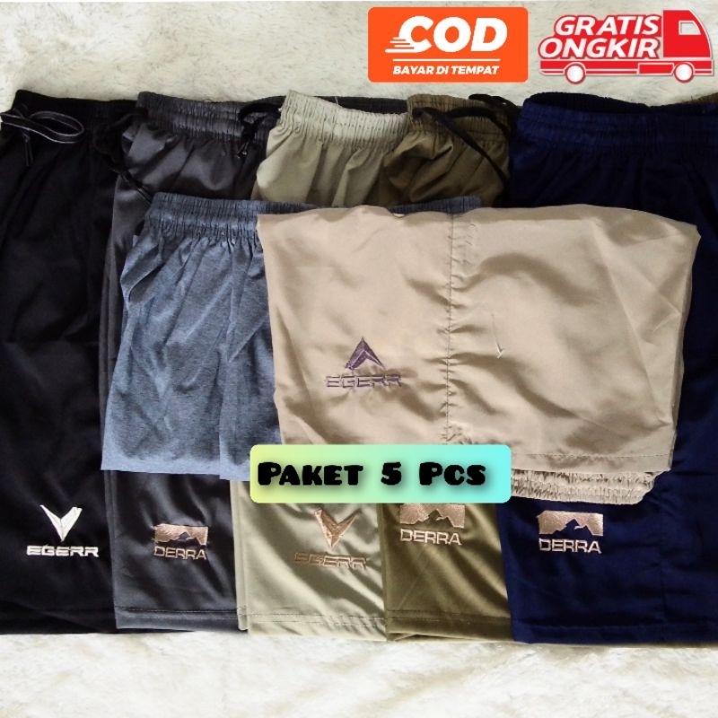 Celana Pendek Parasut Olahraga Running Gym Saku Resleting Pria Surfing Boardshort Walkshort