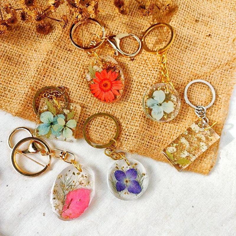 GANCI RESIN BUNGA/RESIN ART/KEYCHAIN/GANTUNGAN KUNCI RESIN/GANTUNGAN KUNCI LUCU