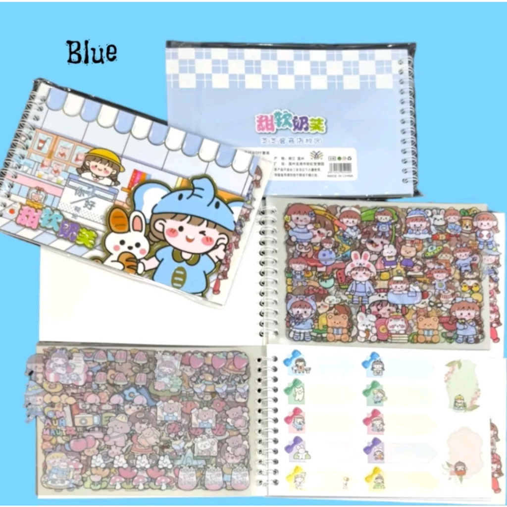 DIY STICKER BOOK / BUKU STIKER MOMO 4IN1 / STIKER BUKU MOMO MOTIF KARTUN KOREA LUCU