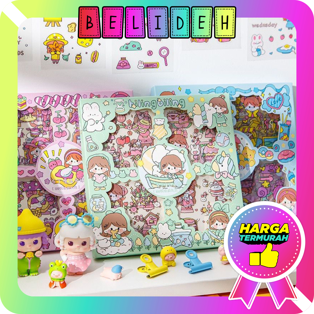 

☛BELIDEH☚ Stiker Korea Isi 100 Pcs Sticker Deco Aesthetic / Bujo /Scrapbook Momo Girl Sticker Tumbler / Binder / Case Hp / Diary / Diy S079