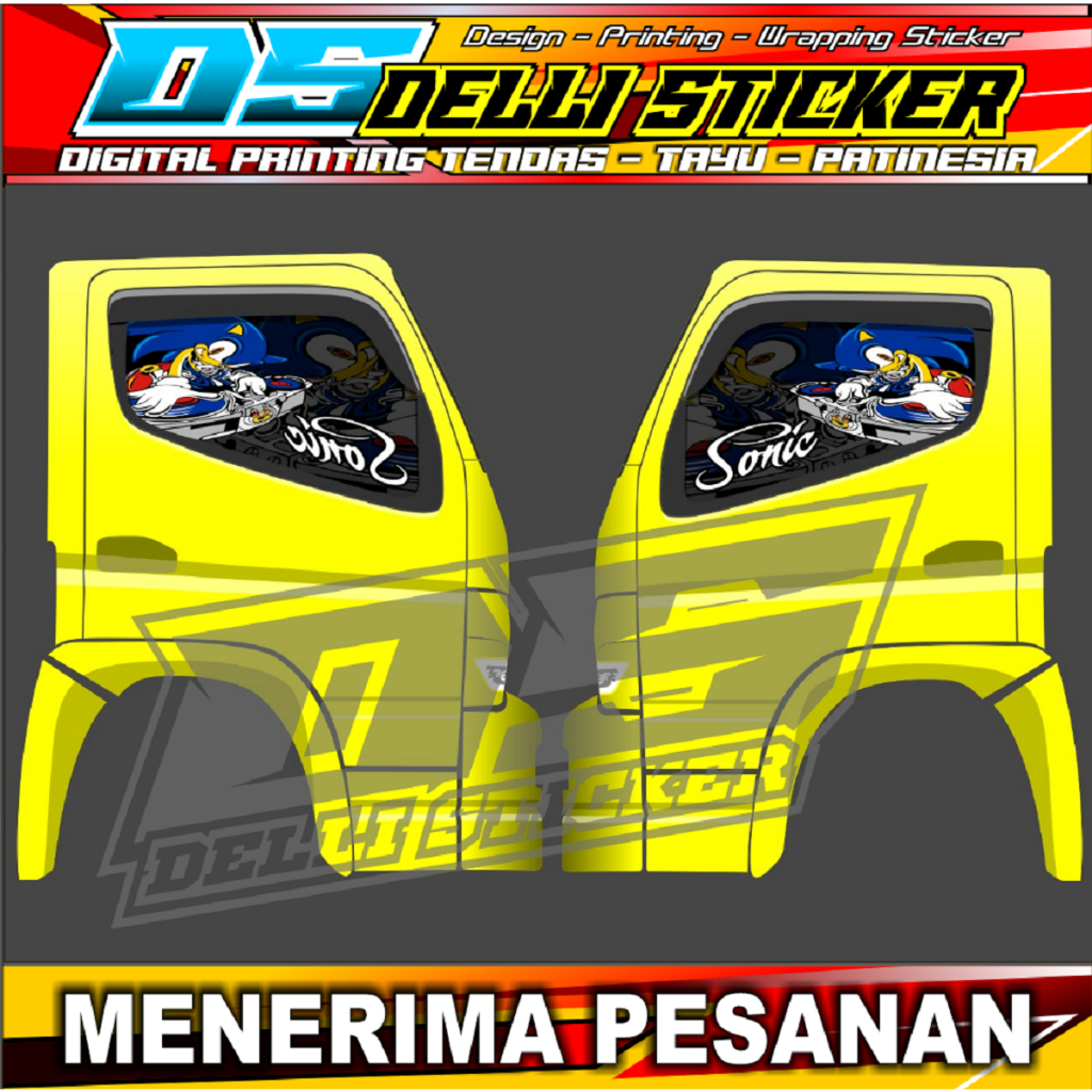 [Terbaru] Stiker Kaca One Way - Stiker one Way Motif Sonic - Desain Custom