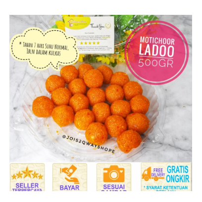 

Manisan India Motichoor Ladoo 500gr/ Makanan Khas India