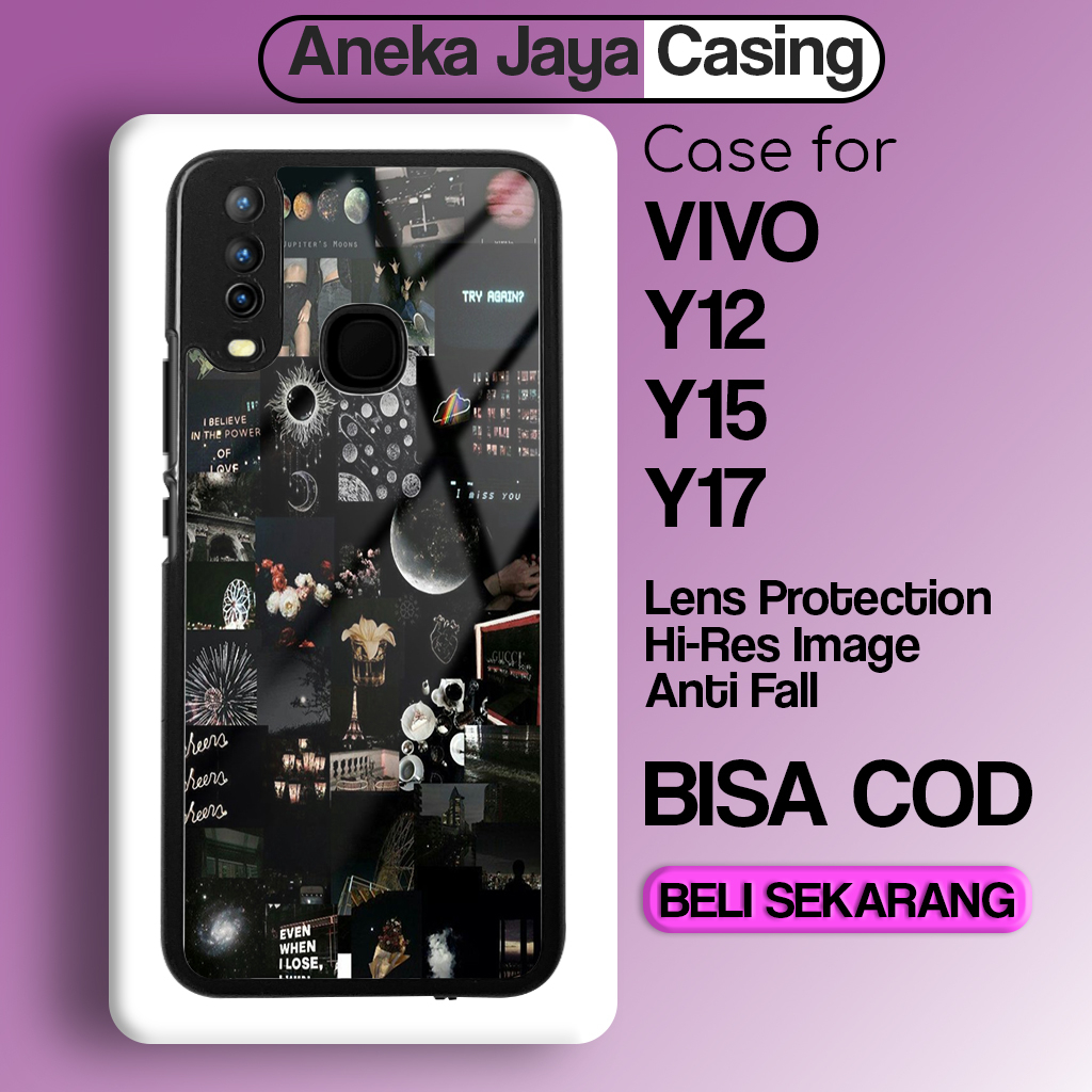 Casing Hp Vivo Y12 Y15 Y17 Case Vivo Y12 Case Aesthe Black Casing Vivo Y15 Aesthetic Karakter Lucu K