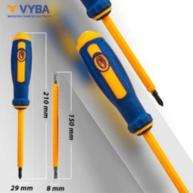 Obeng Testpen Bolak Balik Jumbo Vyba Otix 1 Plus Minus Besar + Lampu Obeng BB Besar