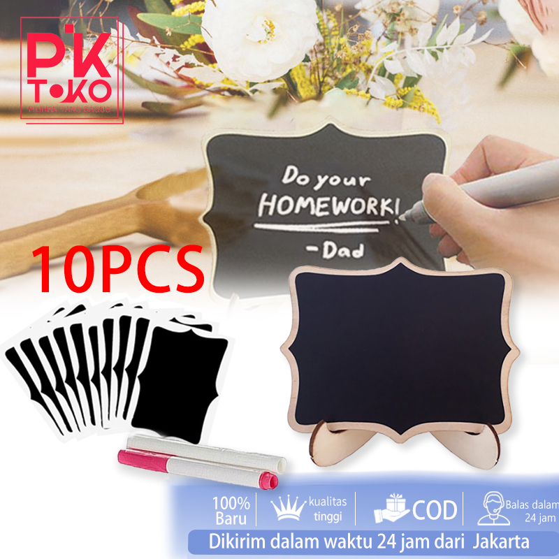 

10pcs/Set Papan Tulis Kapur Kecil Papan Reserved Mini Chalkboard Papan Kapur Menu Cafe