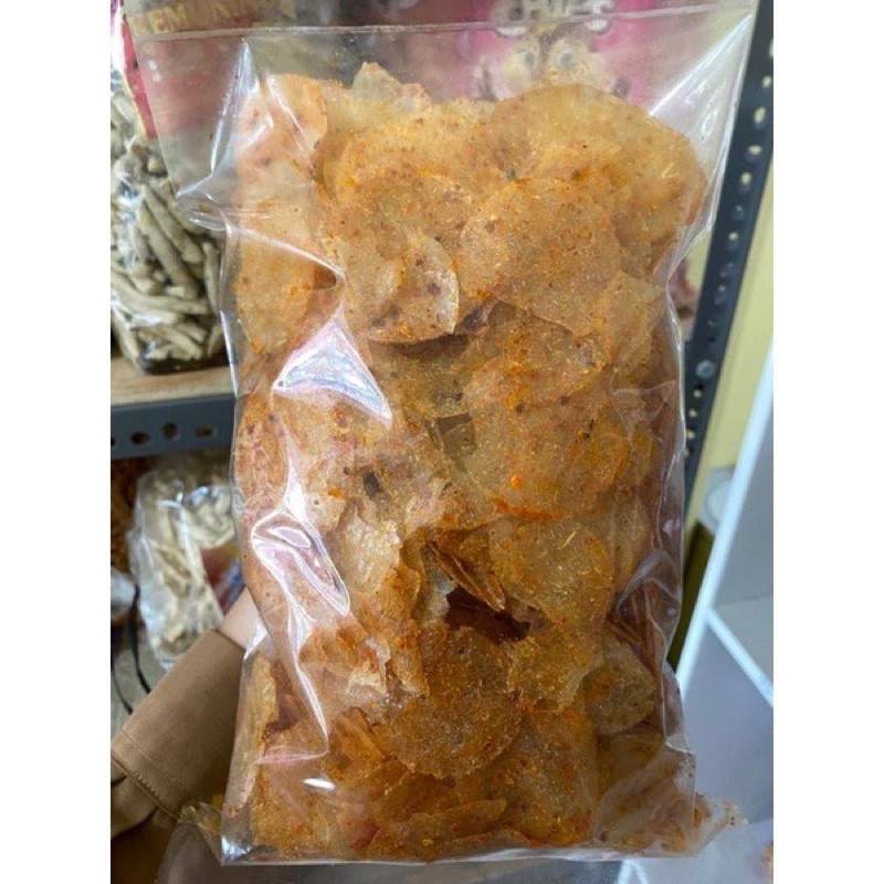 

Keripik kaca pedas kemasan repack 500g