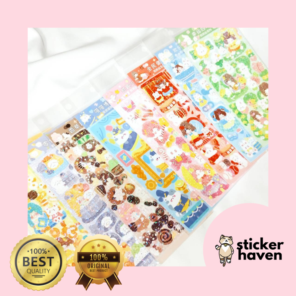 

[TOSERBA MARIO] Sticker korea lucu anak anak hologram berbagai warna untuk scrapbook dan journalling