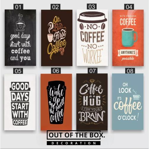 QuotesForYou - Hiasan Dinding Quotes Kopi Poster Kayu Pajangan Rumah Aesthetic Cafe Wall Decor