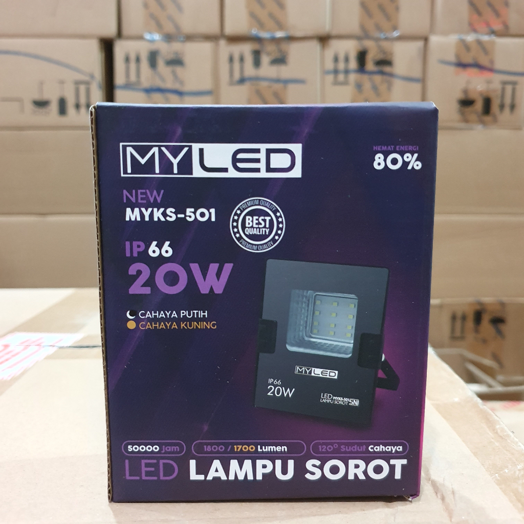 LAMPU LED SOROT MURAH 20W MY LED PUTIH