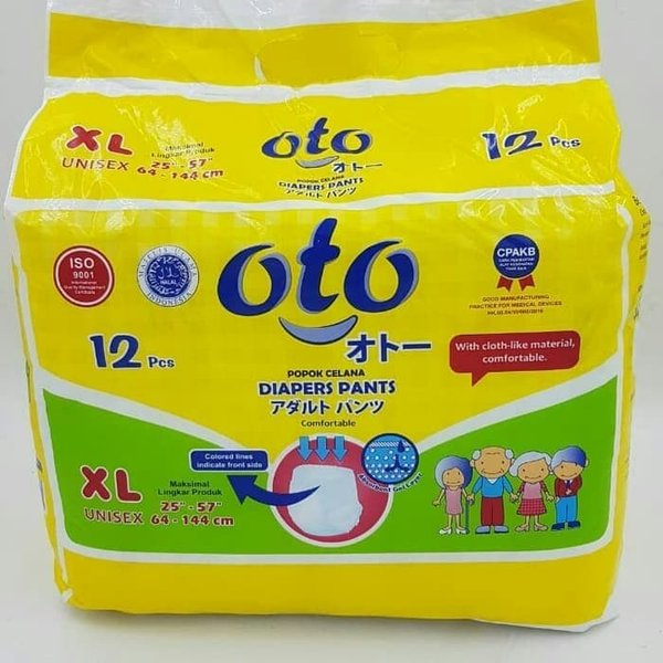 OTO Popok Dewasa model Celana Adult Diapers Pants XL isi 12 pcs / Pampers Celana OTO / Pampers Orang
