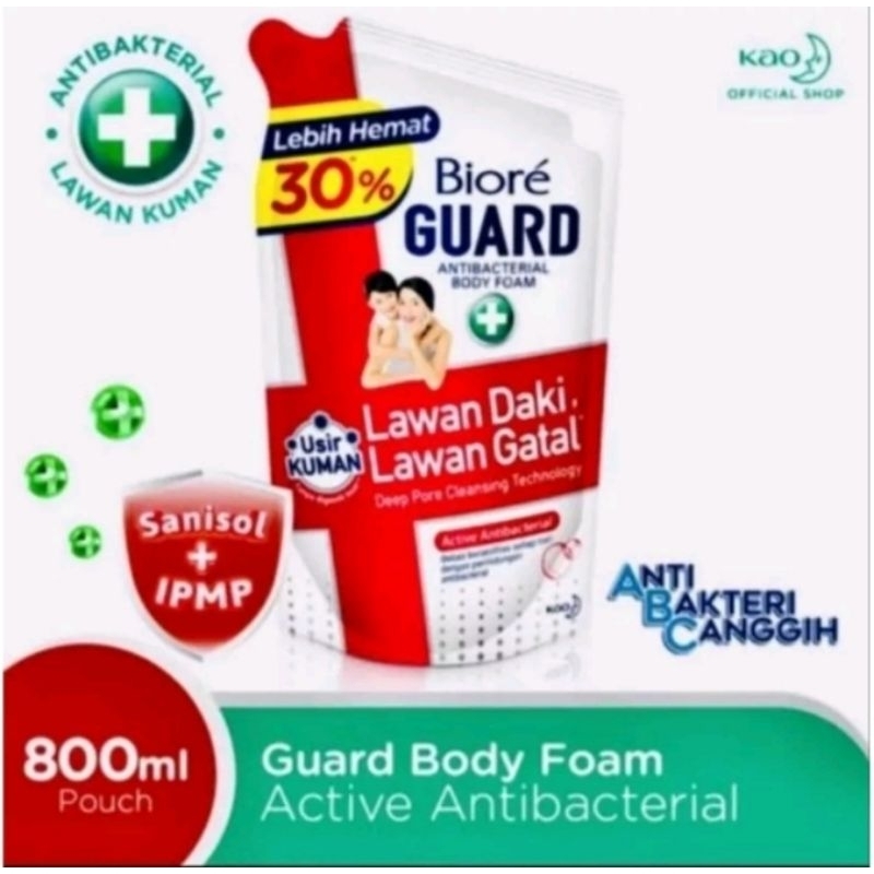 BIORE GUARD BODY FOAM ACTIVE BACTERIAL 800ML (SABUN MANDI CAIR REFIL 800ML)