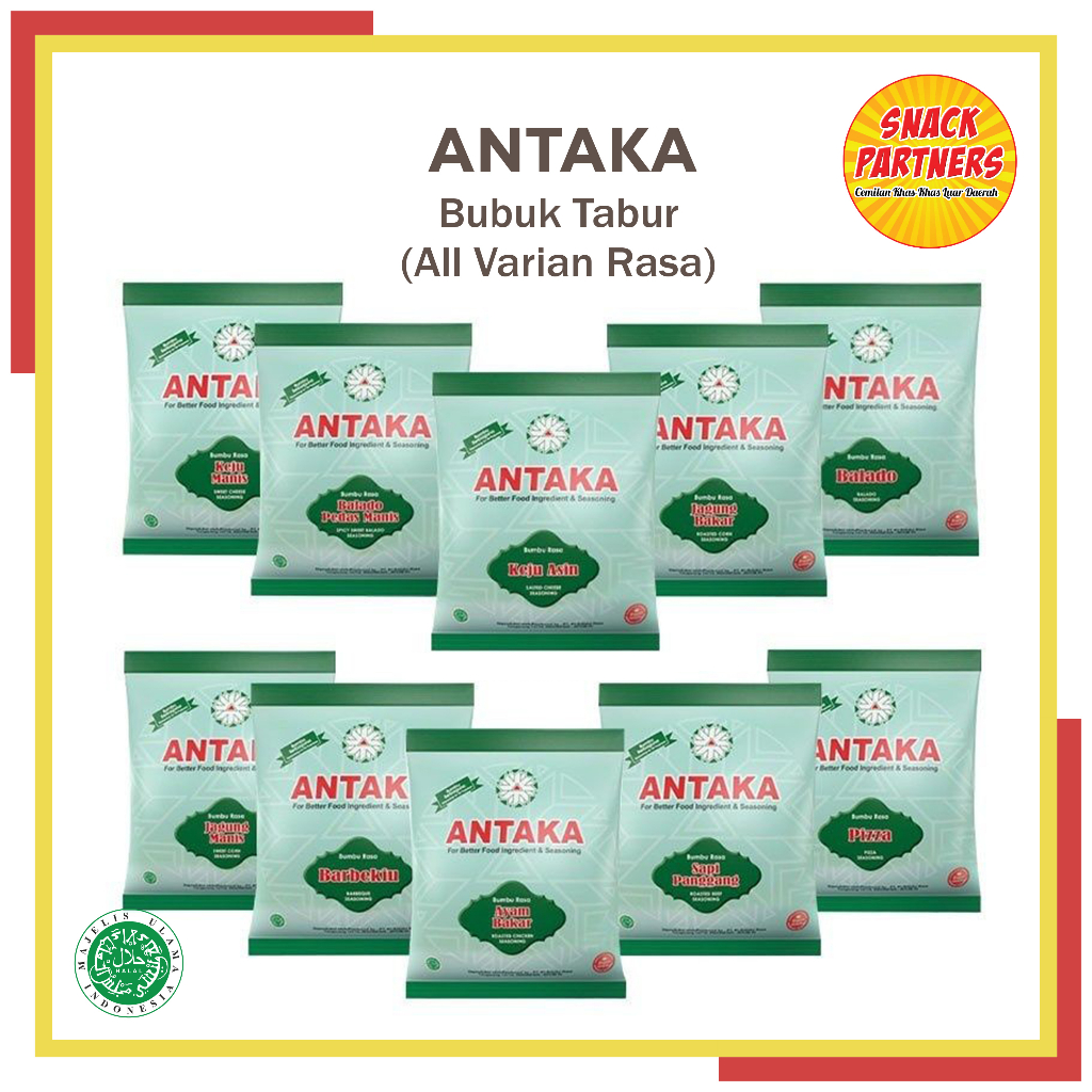 

ANTAKA Bumbu Tabur Sachet 100 GR - Bubuk Keju Balado Pedas Manis Jagung Bakar Sapi Panggang Barbeque BBQ Extra Ayam Bawang - Kentang Kripik Keripik Makaroni Macaroni Jagung Jasuke Banjarmasin