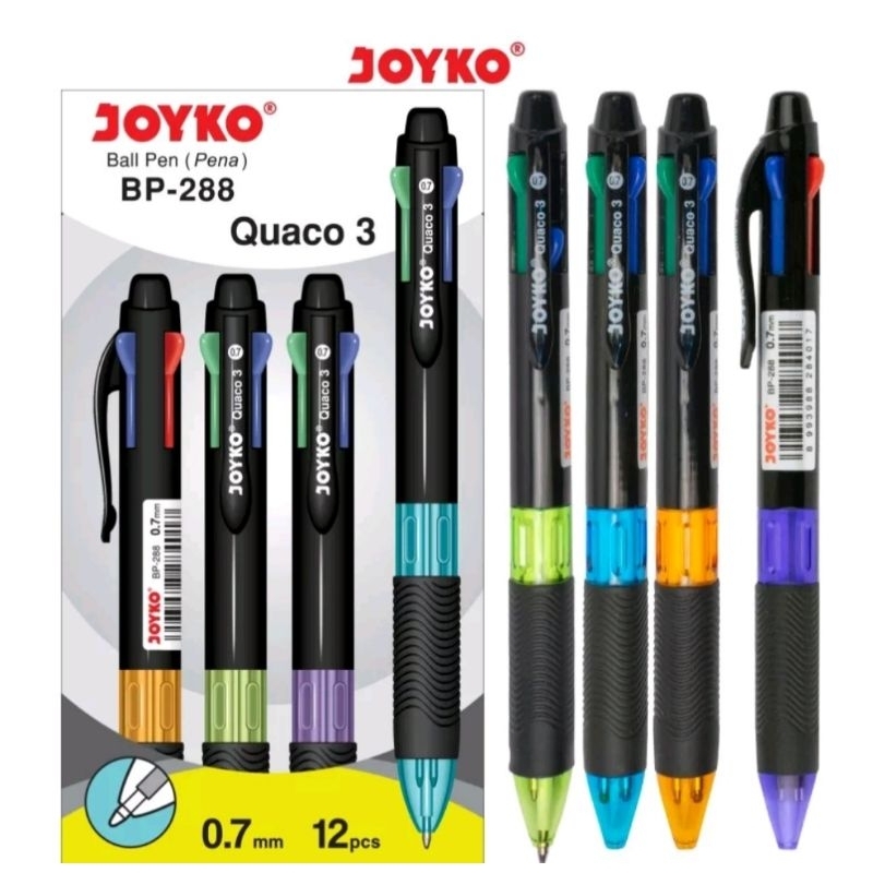 (1pcs )  pulpen bolpen ballpoint 4 warna in pen joyko BP-288 QUACO 3  tebal 0,7 mm