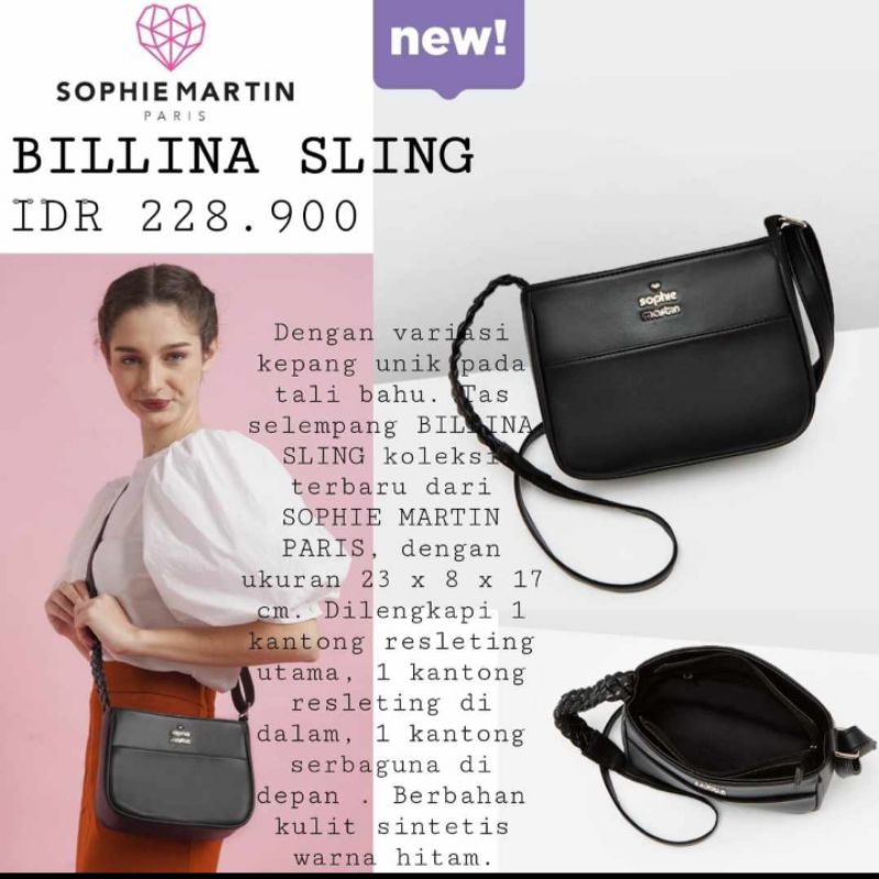 tas promo tas BILLINA SLING BLACK SOPHIE MARTIN ORIGINAL