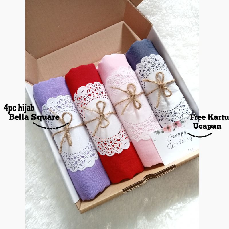 

HAMPERS HIJAB BELLA SQUARE | GIFT BOX HIJAB | HAMPERS PERNIKAHAN ULTAH WISUDA IDUL FITRI DLL