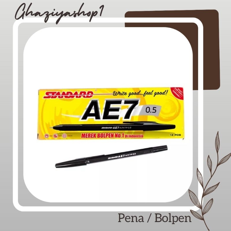 

STANDARD AE7 0,5. Pena Pulpen Bolpen Standard ae7 0.5. dijual 1 pack isi 12pcs.