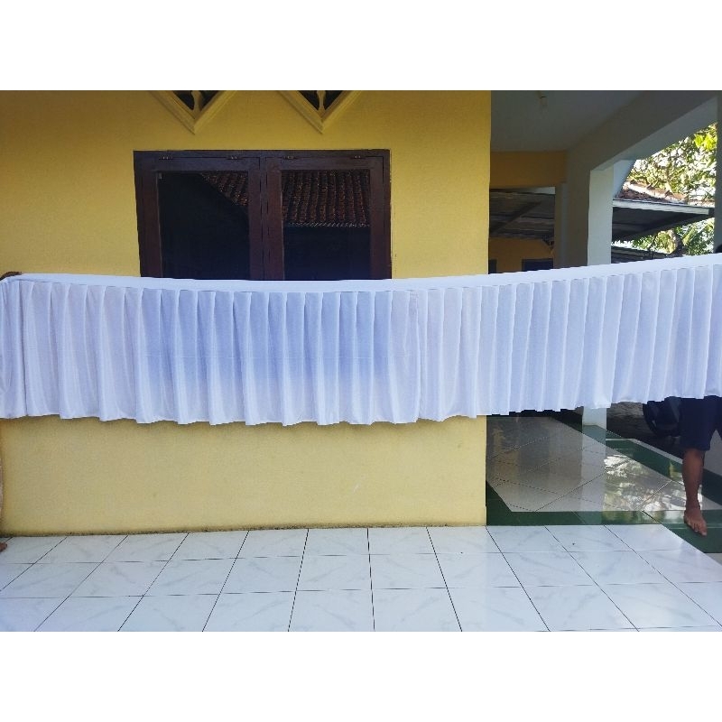 Skirting Meja Prasmanan / Pinggiran Meja Prasmanan / Rempel Meja Prasmanan Putih Polos
