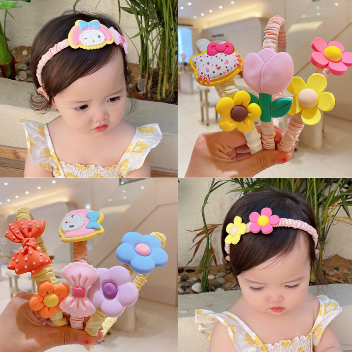 OSM JKT F5875 Bando Scruncie Anak Perempuan Motif / Bando Karakter Anak Perempuan Korean Style Fashion / Bando Anak Perempuan Lucu