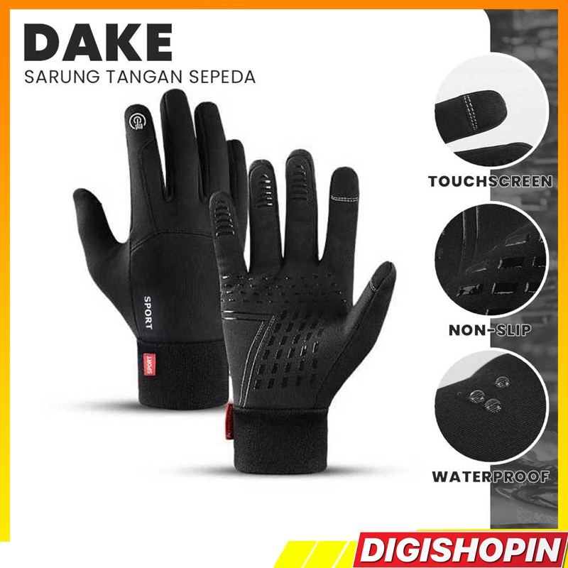 DIGISHOPIN Sarung Tangan Sport Anti Angin dan Anti Air Sarung Tangan Sepeda Waterproof Cycling Glove