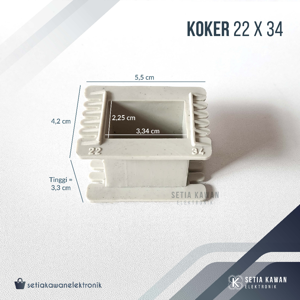 Koker Trafo Kotak 22x34 / Bobin Bobbin Dudukan Besi Plat Keren Kern Travo Tahan Panas Bahan Plastik 