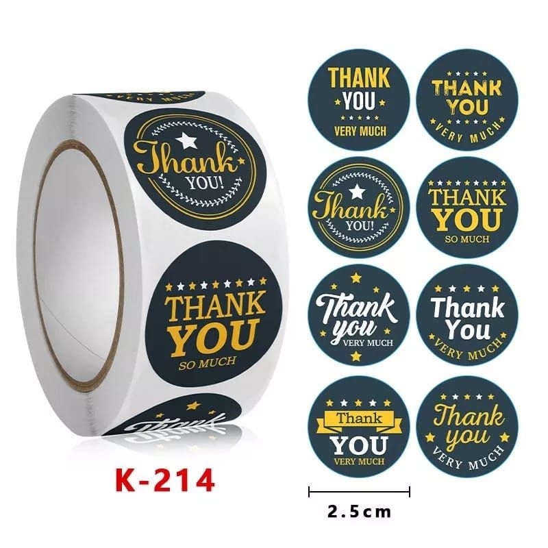 

Sticker Thank you - Stiker Terima Kasih Self adhesive Label 500 Pcs / Roll