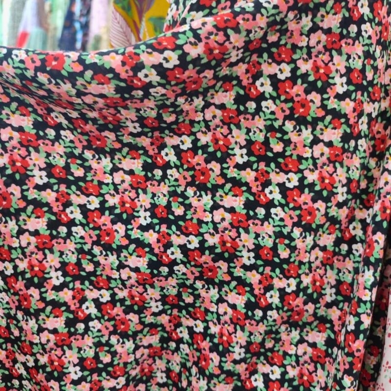 kain katun silky motif - bahan silky motif - kain katun