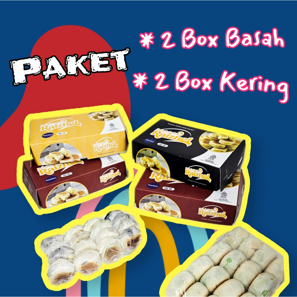 

[ PAKET 4 BOX ] ( Basah dan Kering ) BAKPIA RAIZHEL ISI 16