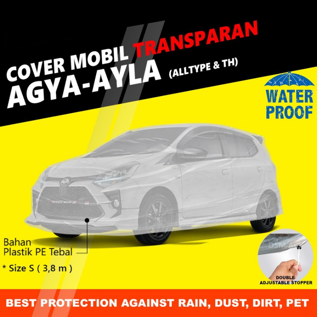 Cover Sarung Penutup Plastik Transparan Mobil Agya Ayla