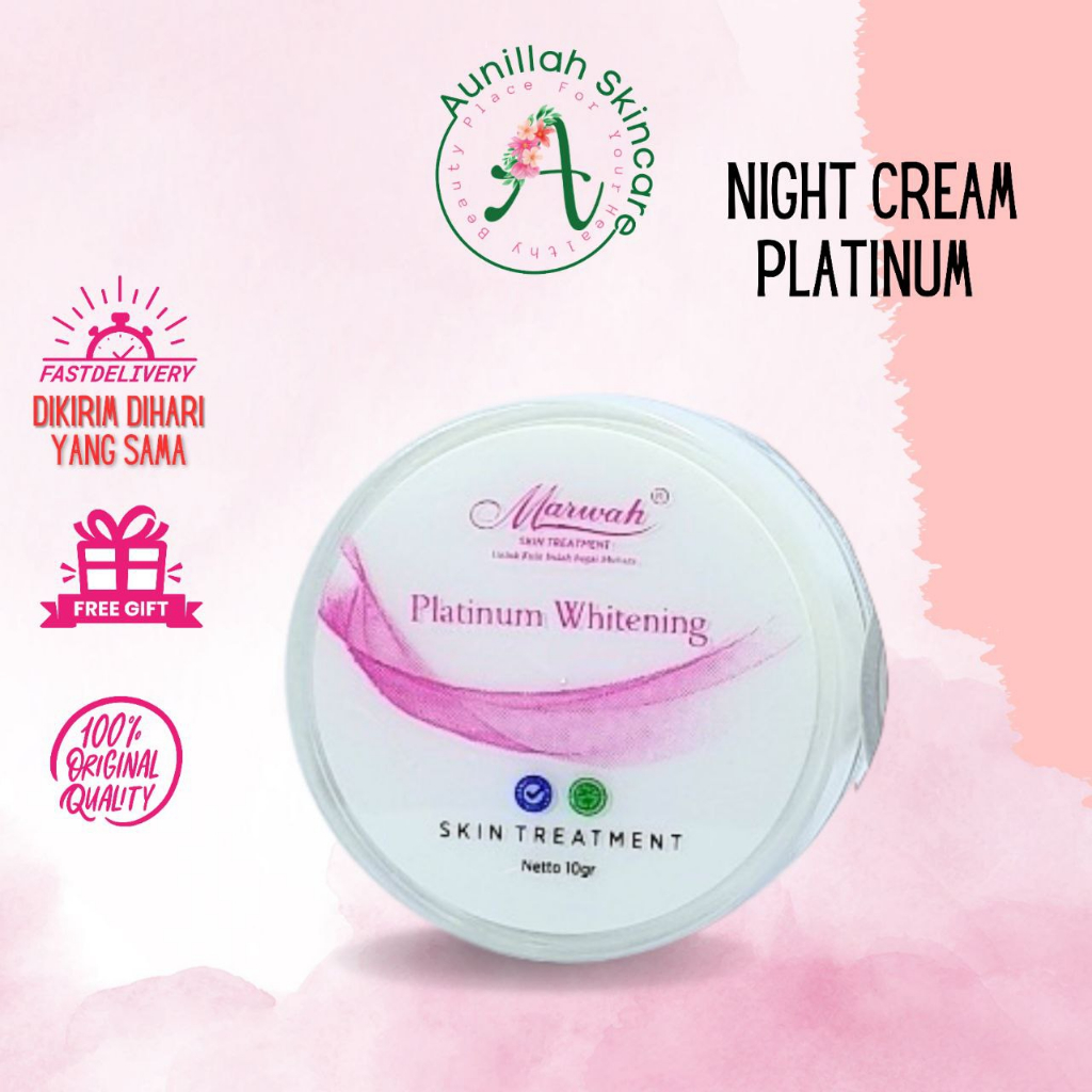 Marwah Skincare Night Cream Platinum Krim Malam Sensitif 10gr