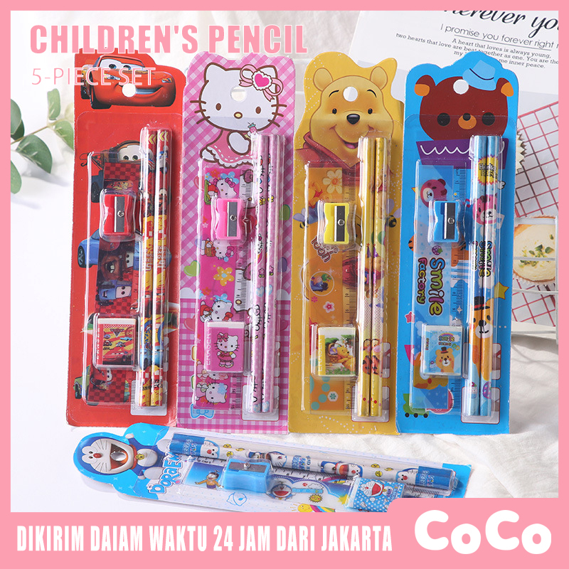 

Set Alat Tulis 5 in 1 Karakter / Paket Alat Tulis / Stationery Set 5 in 1 Karakter / Mini Stationery