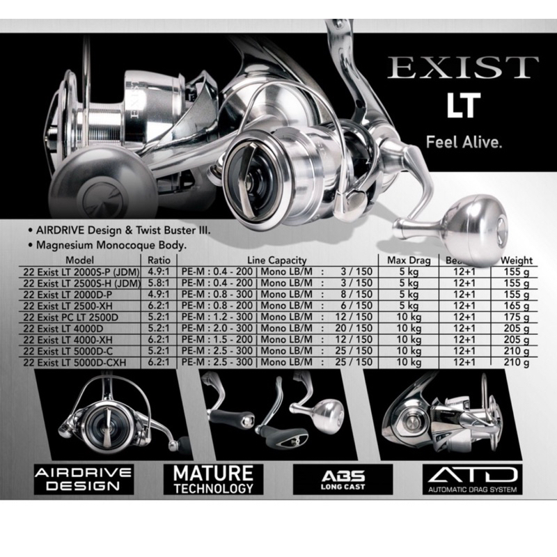 Reel Daiwa Exist 2500XH |G 2500D |3000|4000xh|5000cxh 2022