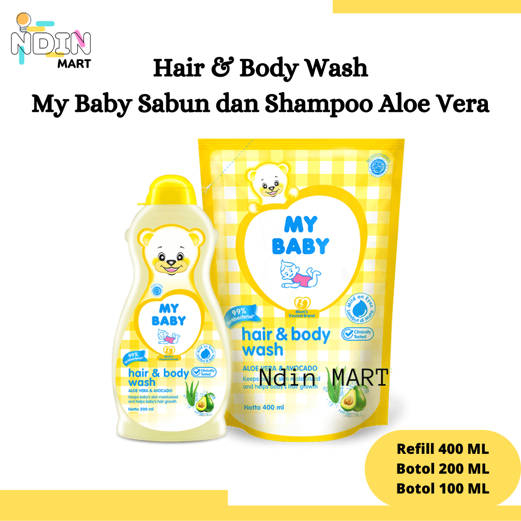 Sabun dan Shampoo My Baby Hair & Body Wash Aloe Vera dan Avocado
