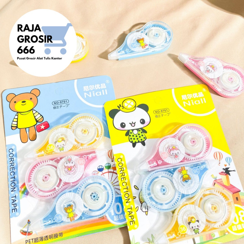

CORRECTION TAPE NIALL ANIMAL 1 SET 3 PCS TIPE X KERTAS ISI TIGA BIJI PAKET HEMAT LUCU IMUT ORIGINAL KADO UNIK TERMURAH COD