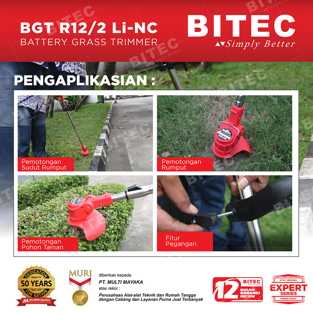 BITEC - ALAT POTONG RUMPUT / GRASS TRIMMER - BGT R12_2 Li-NC - GARANSI RESMI 1 THN